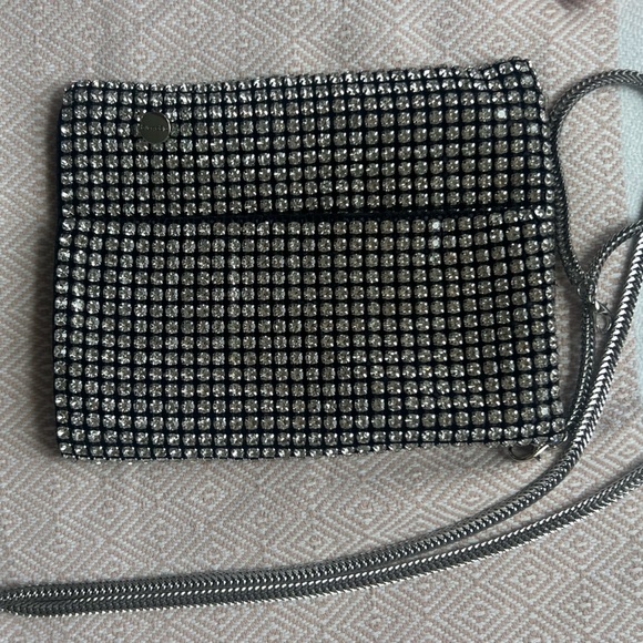 Olga Berg soft Silver rhinestones Crossbody Bag - Picture 1 of 3